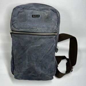 Kolo Bag Company Organic Cotton Waxed Canvas Sling Backpack Blue Gray Crossbody